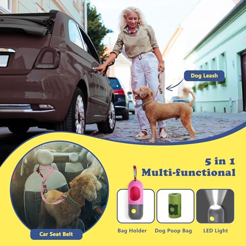 Removable Dog Seat Belt for Car iPetba Adjustable Safety Harness with Elastic Bungee Buffer Pet Vehicle Leash Restraint Secures to Headrest for Small Large Dogs (Pink) - Image 5