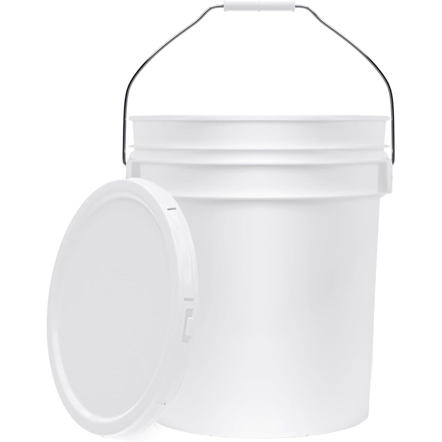 5-Gallon White Bucket Pail Container with Lid