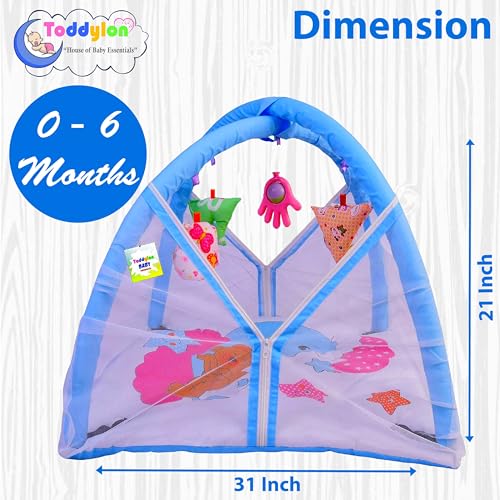 Image of Toddylon Baby Bedding New Born Baby Bed | Mosquito Net | Mattress | Play Gym Bed | Insect Protection Net | Infants | Mosquito Safety Net | Baby Boys Girls (0-6 Months)