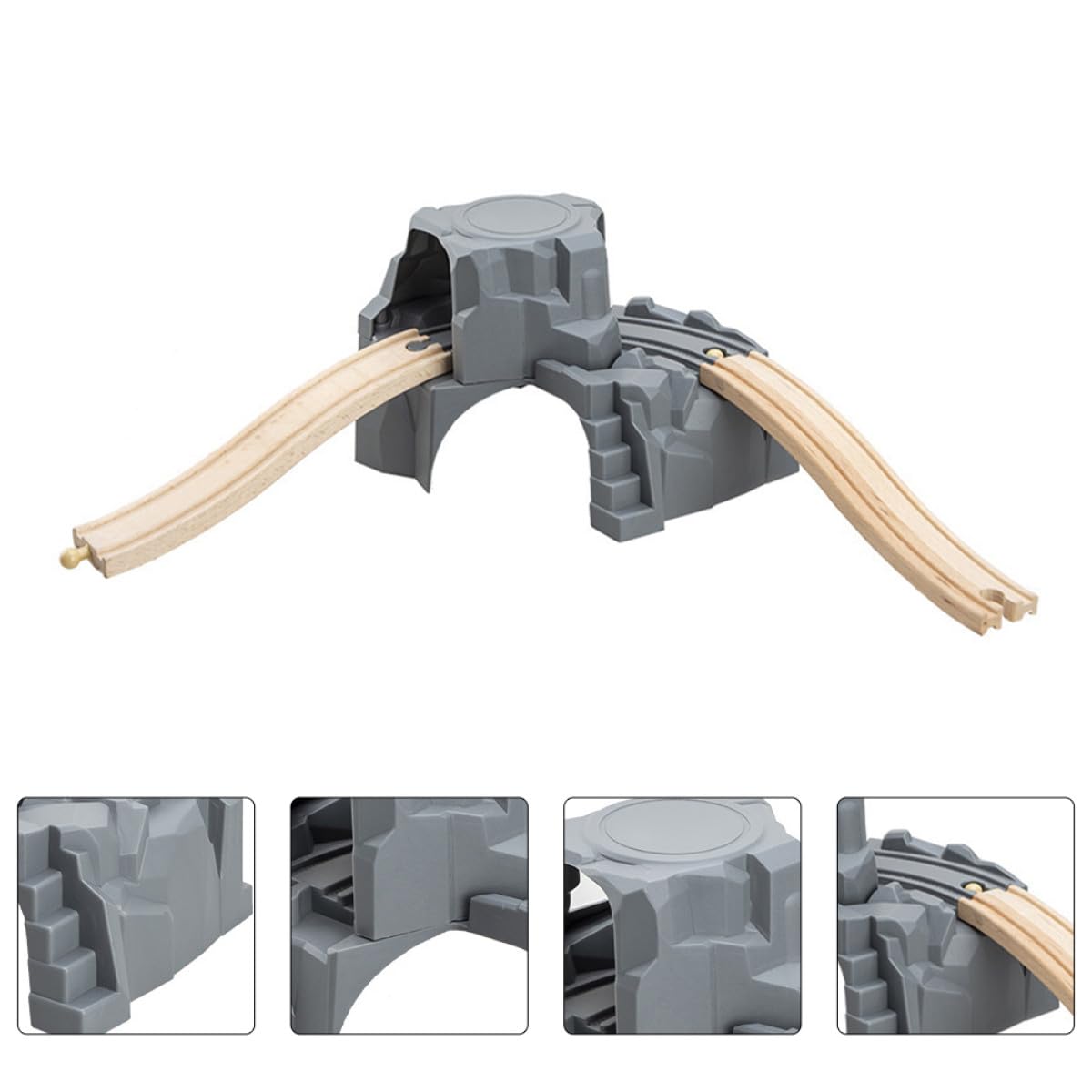 GALPADA Tunnel per Trenino Bambino Set Plastico Beige Dettagli Realistici