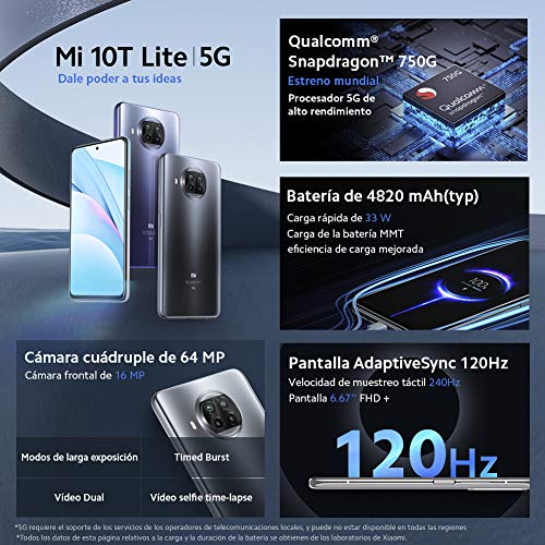 Xiaomi Mi 10T Lite 5G Dual SIM 128GB e 6GB RAM - Atlantic Blue - Versão Global…