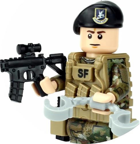 Battle Brick Minifigura coleccionable de 1.6 pulgadas de alto de las Fuerzas de Seguridad de la Fuerza Aérea Airman OCP | Minifigura militar genuina