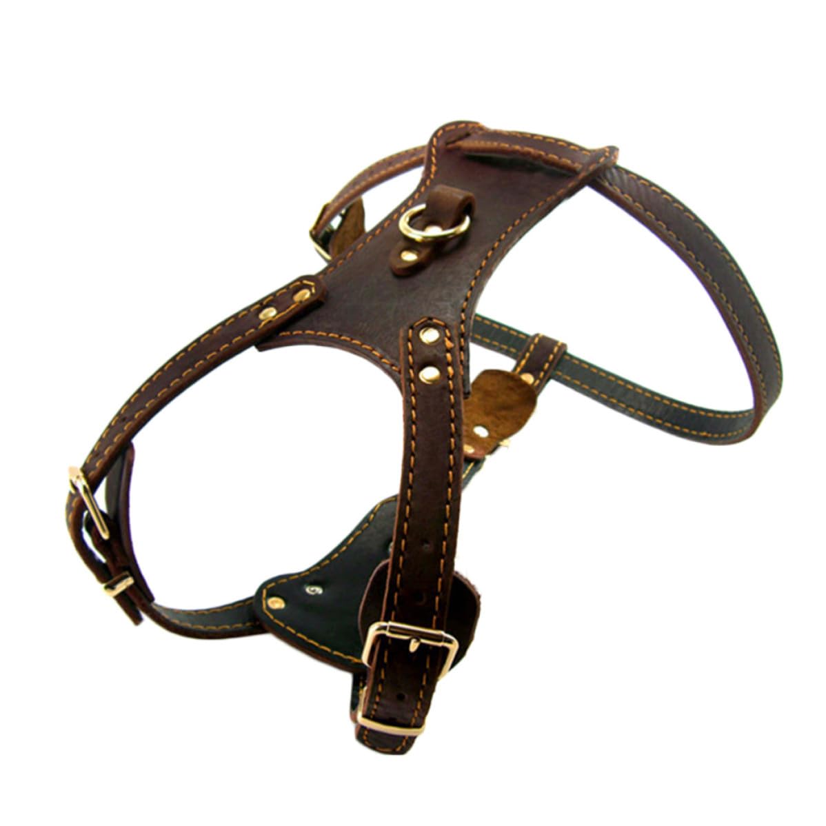 Hundehalsband aus Leder, Verstellbar und Sicher, Brust 85-90cm, Braun
