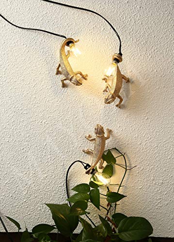 Image of MAYOLA Modern Chameleon Table Light,Wall Lamp, Resin Chameleon Lighting Fixture for Living Room, Bedroom, Office, College Dorm (C-Style-Wall, Gold)