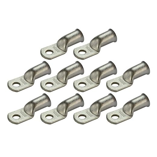 Anel TEMCO 10 Lotes 2/0 AWG Terminal de furo de 5/16" calibre de cobre estanhado não isolado