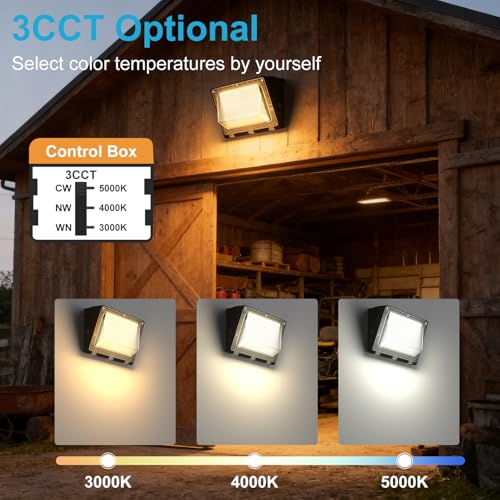 Image of Lightdot 3CCT Wall Pack LED Exterior Light, 3 CCT Adjustable 4 Pack 200W