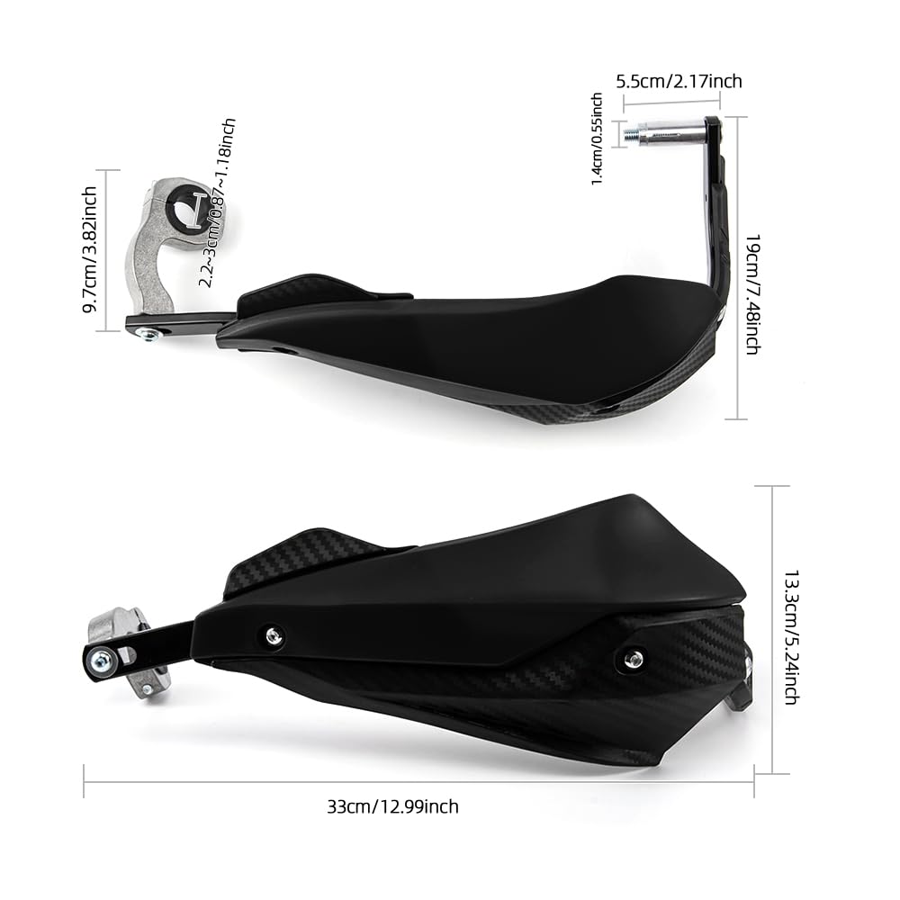 Paramani per moto da cross da 7/8“ 22 mm e 1 1/8” 28 mm con protezioni per le mani per moto da cross compatibili con ATV, moto da cross, supermoto, moto da corsa e moto da cross (Nero)