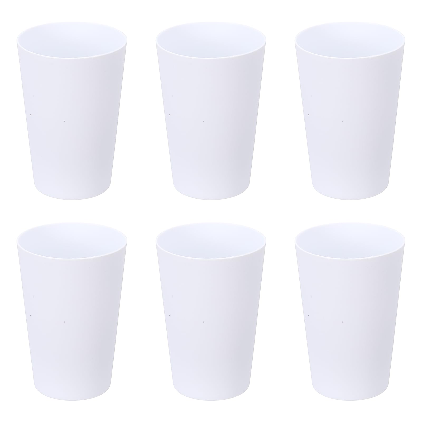 sourcing map 6 Pcs Plastic Tumblers, 8.8oz Reusable Drinking Glasses Unbreakable Water Tumblers for Home Office Outdoors Restaurant Water, Coffee, Milk, Juice, Tea, White