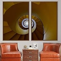 2 Piece Framed Canvas Wall Art Stairs Architecture Canvas Prints Home Artwork Decoration for Living Room,Bedroom - 16