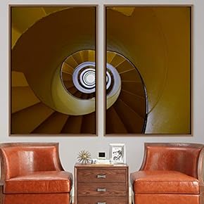 signwin 2 Piece Framed Canvas Wall Art Stairs...