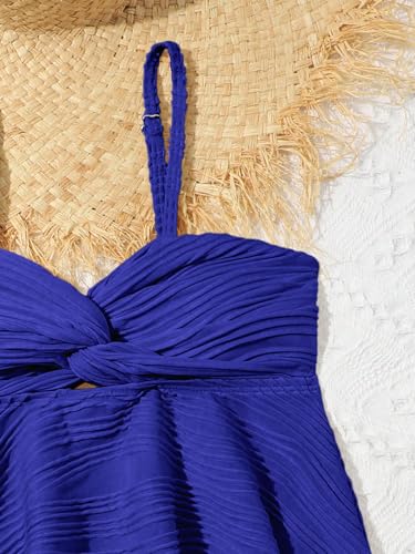Image of OYOANGLE Girl's 2 Piece Tankini Swimsuit Textured Twist Front Ruched Ruffle Bikini Set Bathing Suits