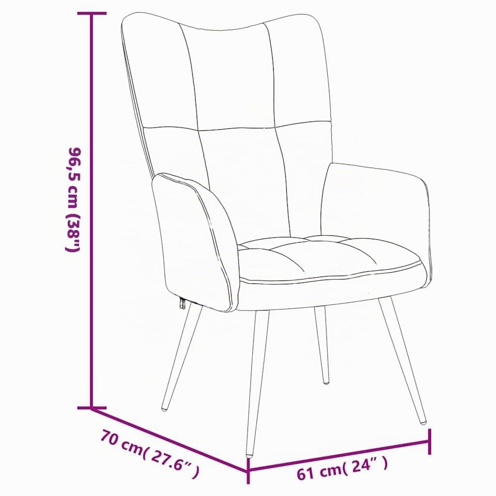vidaXL Fauteuil Relax avec Tabouret en Velours Noir