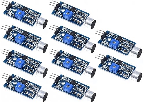 WWZMDiB Sound Sensor Compatible with for Arduino DIY Detecting The Presence and Absence of Sound via a Microphone (10 Pcs)
