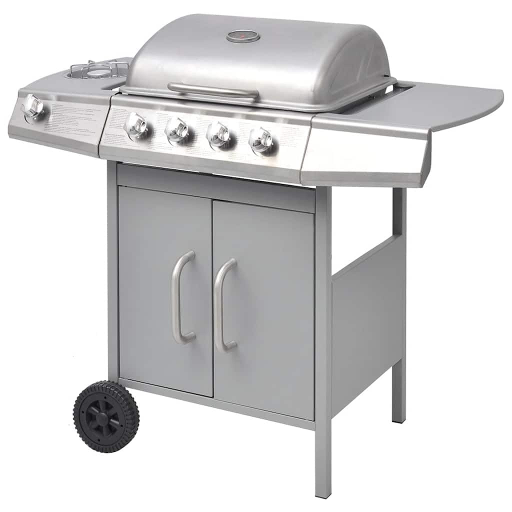 vidaXL Griglia Barbecue a Gas 4+1 Fornelli Argento