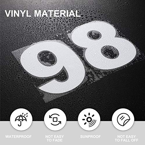 Image of 2 Sets Vinyl Numbers Stickers Self-Adhesive Window Numbers Stickers Die Cut Waterproof Mailbox Number Decals with Scraper for Mailbox Window Car Door Truck House Indoor Outdoor (Silver,6 Inch)
