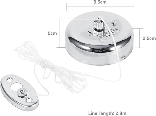 Miniatura 4 de Secador de ropa de acero inoxidable retráctil con cuerda ajustable acabado cromado pulido redondo resistente 9.2 pies
