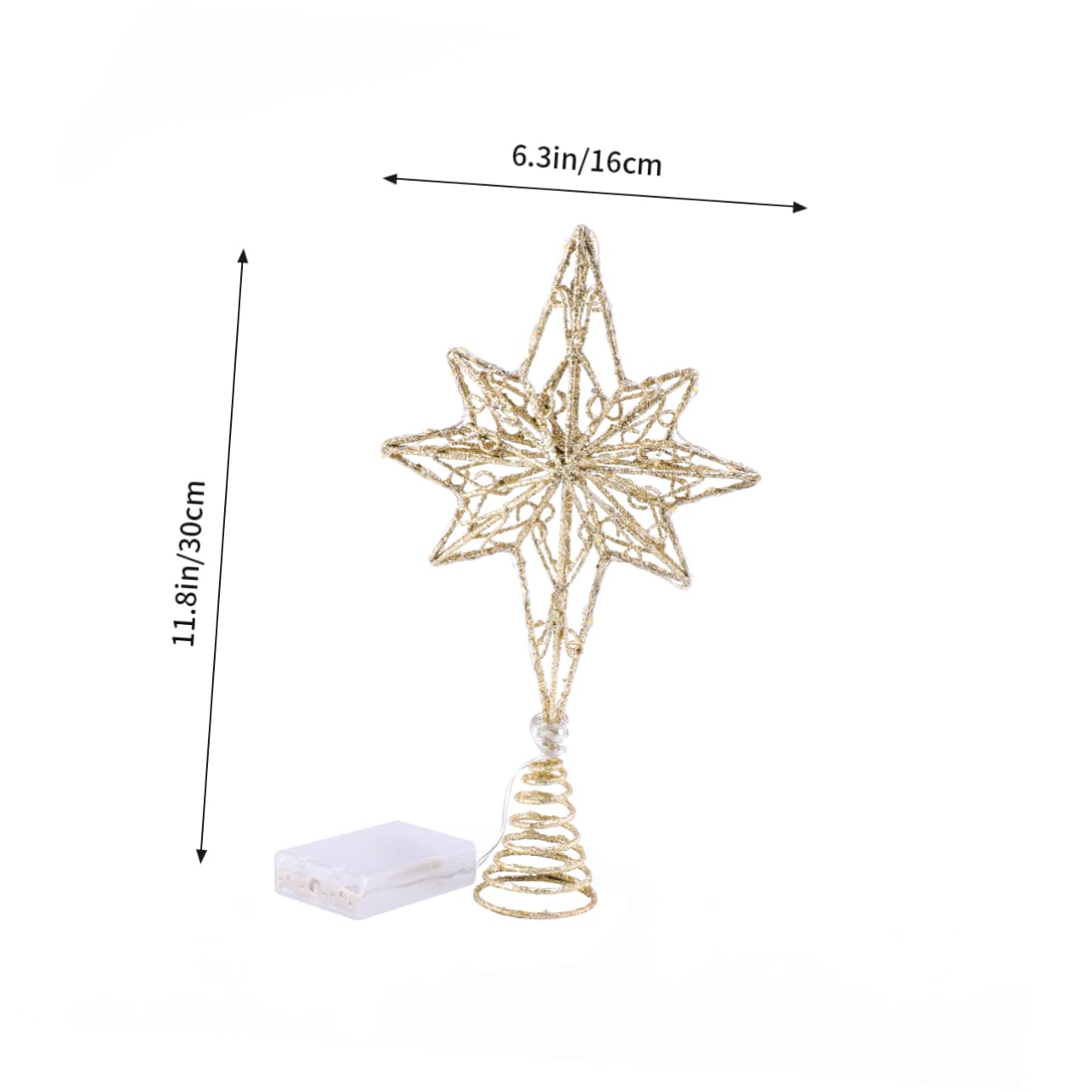 MAGICLULU 2 Pièces Étoile de Noël octogonale en Haut du Sapin Haut de l'arbre de fête des Arbres du Festival des étoiles de métal cimier Sapin de Noel Christmas Tree Topper décor Bureau