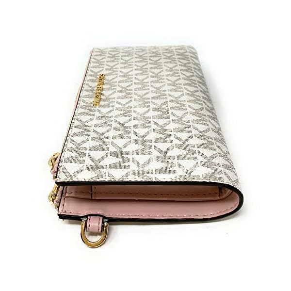 Michael Kors Jet Set Travel Double Zip Wristlet (vanilla softpink)