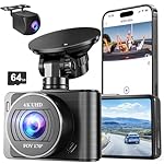 Dash Camera, 4K/1080p Dash Camera Front and Rear, Built-in 5GWiFi, Dash Cam with 64GB SD Card, Full HD 2.0” IPS Screen, for App Control, G-Sensor, Loop Recording, and Parking Mode