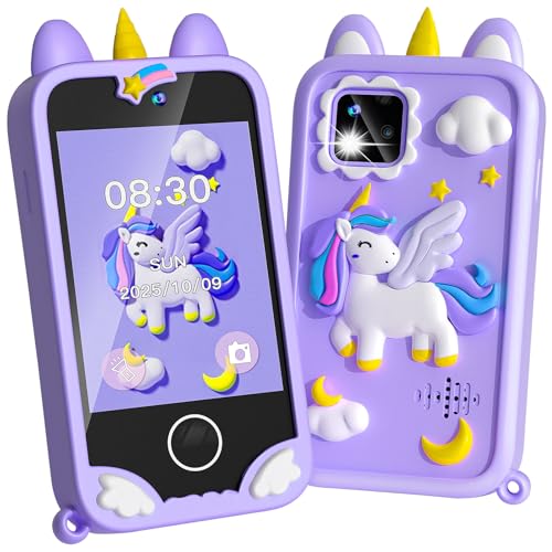 Kids Phone - Toddler Girl Toys for Age 3-10, Christmas Birthday Gifts for Girls, 2.8" Touchscreen Kids Smart Phone with Dual Cameras, Games, Music Player, 32GB Card, Toddler Learning Toys Cell Phone