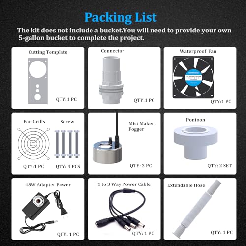 19L DIY Bucket Humidifier Kit