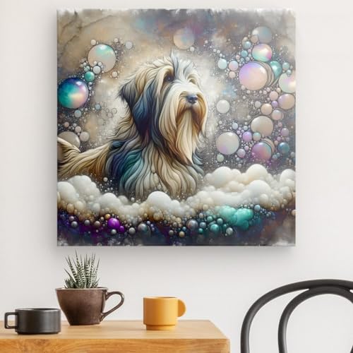 Chien dans le bain impression sur toile décoration murale salon et chambre