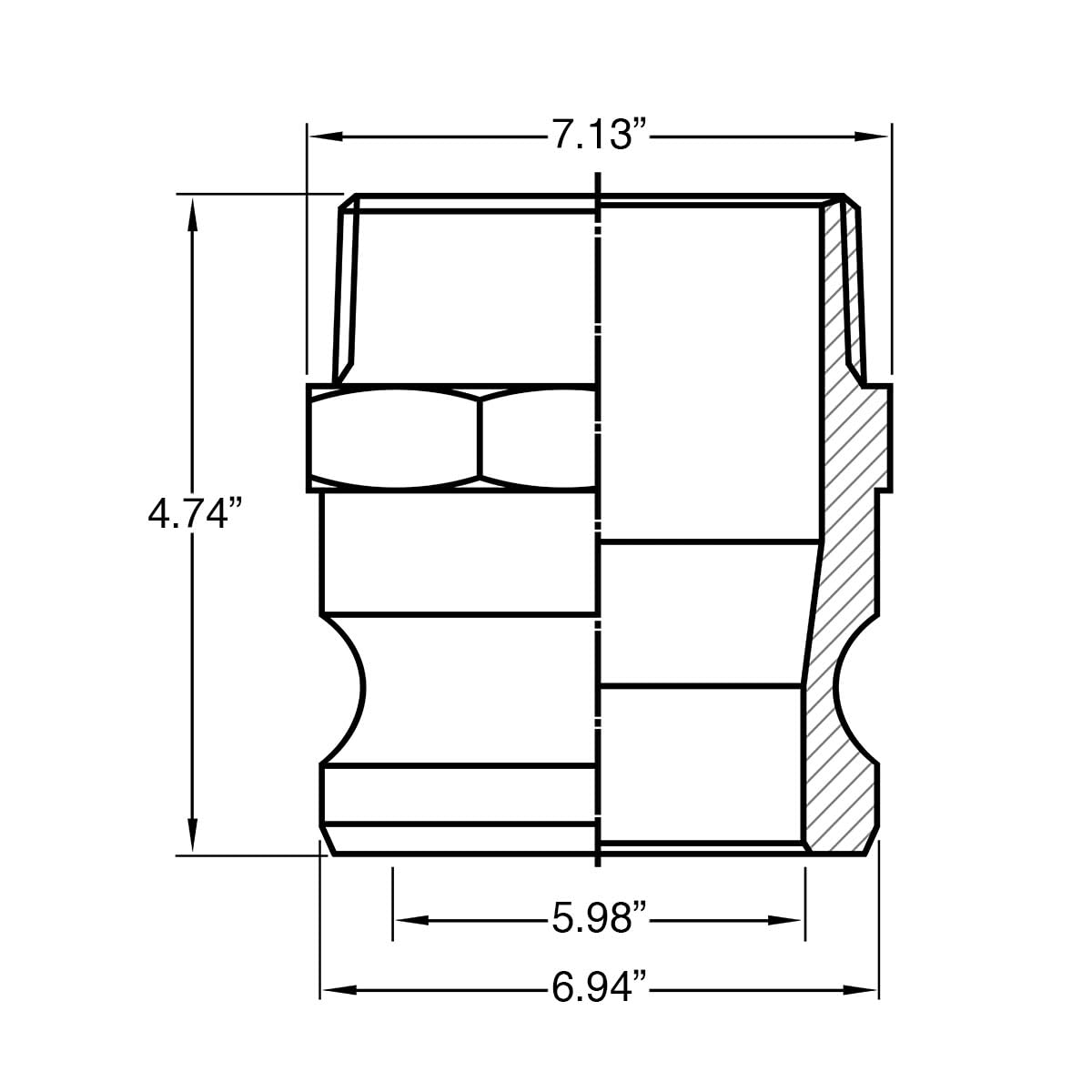 Gloxco Aluminio Tipo F Camlock macho x NPT macho NPT