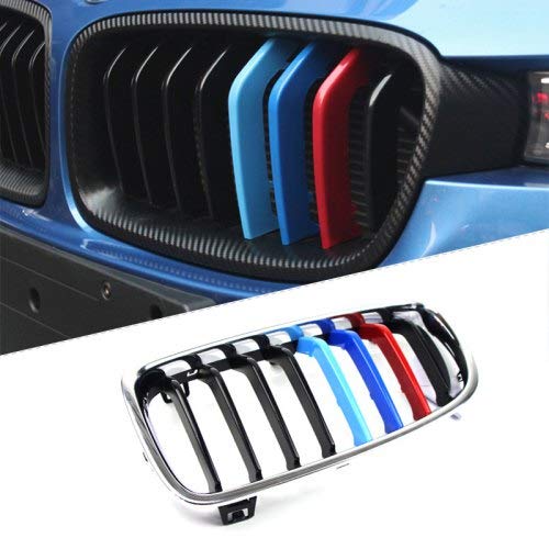 HaiMa Car Front Grille Trim Strips Cubierta Pegatinas Para Bmw - 03-11 Modelo 1 Serie E81/E87 esquinas redondeadas