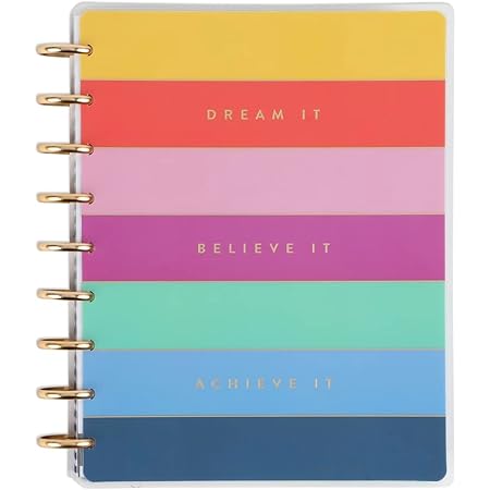 Happy Planner 2023 Daily Planner and Calendar, 18-Month Daily, Weekly, and Monthly July 2023–Dec. 2024 Planner, Color-Block Layout, Spread Some Happy Theme, Classic Size, 7 Inches by 9 3/4 Inches