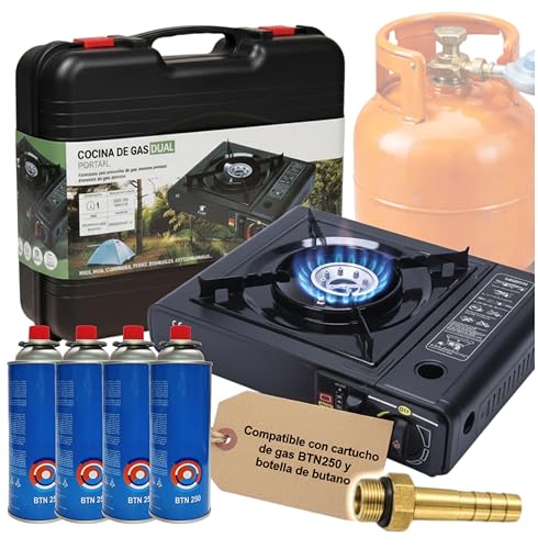 Camping Gas Portatil con adaptador de Bombona