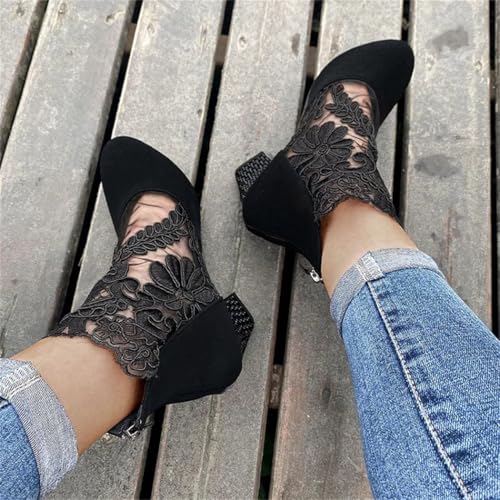 Cydmoty Women's Summer Elegant Lace High Heels3