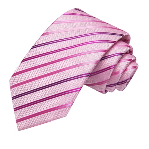 Image of Hi-Tie Mens Paisley Floral Striped Ties Set Silk Necktie and Lapel Pin for Men Pocket Square Cufflinks Set Business Wedding