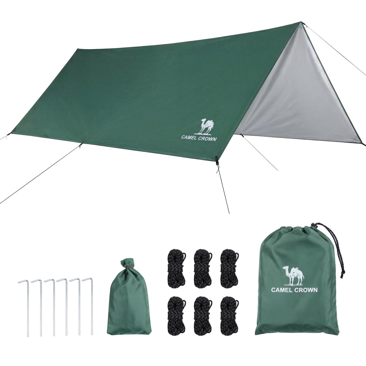 CAMEL CROWN Camping Tarp,3000mm Waterproof & UPF 50+ Sun Protection Rain Fly Tarp