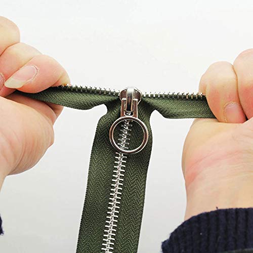 Wymiana zamka błyskawicznego,2 szt. 70/90 cm Otwarte metalowe podwójne suwaki okrągłe suwaki do szycia kurtki płaszcza odzieży DIY akcesoria rzemieślnicze(Army Green,70cm)