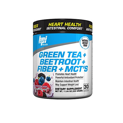 Green Tea Extract with Beetroot, Fiber and MCT's - For Healthy Weight Support, Cardiovascular and Intestinal Health – Powerful Antioxidant & Free Radical Protection – 30 Servings, Berry Splash
