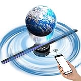 Spolehli 3D Hologram Fan with WiFi Control, 16.5in Holographic Fan Advertising Display with 700+ Video Libraries, Led 3D Hologram Projector for Christmas Decorations, Store, Bar (16.5' 224 Beads)