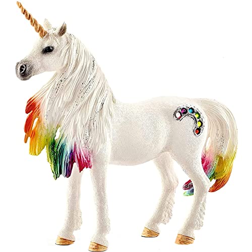 QWEPU Licorne Arc-en-Ciel-Figurine Licorne des Mers, Licorne Mythique Pegasus, modèle d'énergie Magique, créature Solide colorée,12.8cm Cover