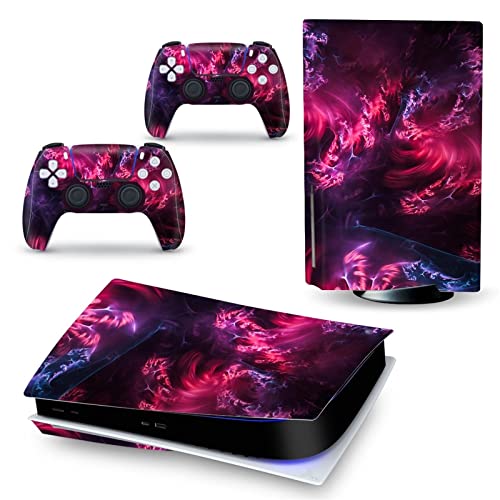 �ی� For PS5 Skin Disc Edition Anime Console And Controller Vinyl Cover Skins Wraps For Version 49030 �C�A�Ȃ��A�c�����Ȃ�