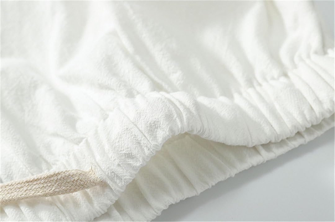 Pantalones De Talla Grande Pantalones De Lino De Verano Pantalones Casuales De Lino hasta El Tobillo para Hombres