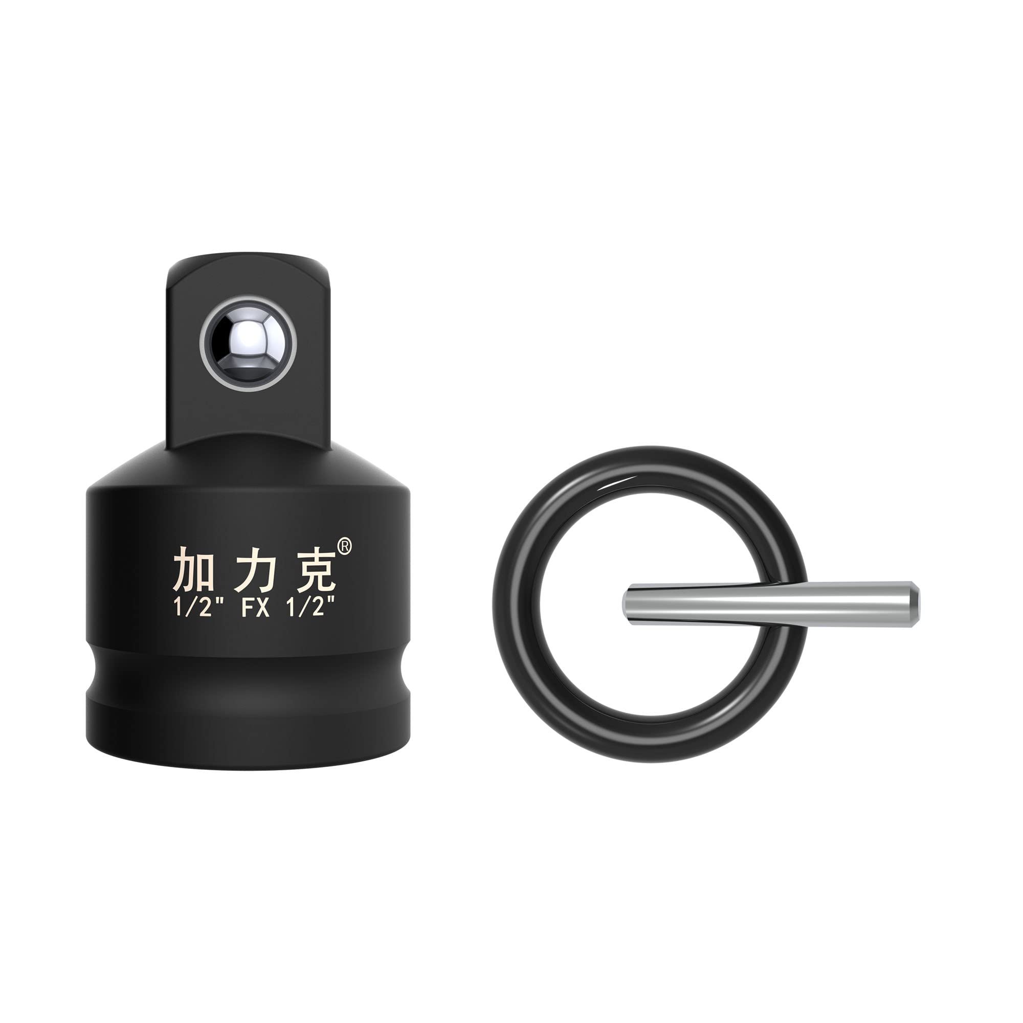 FOCMKEAS Impact Socket Adapter and Reducer 1/2 inch for Ratchet Wrench, CR-MO with O-Ring and Dowel Pin (Black)