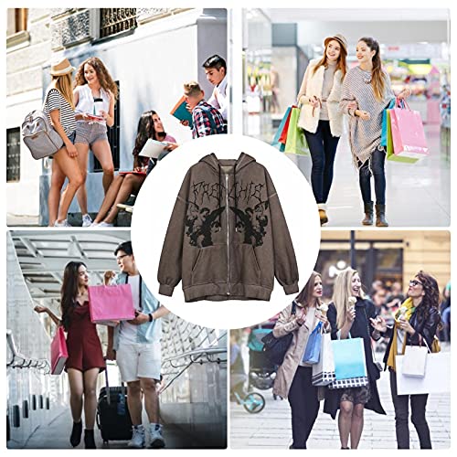 Hooded Trui Y2K Vrouwen Losse Straat Sport Rits Vest Y2k Jas Sweatshirt Oversized E-Meisje Lange Herfst Winter Hoodies - Image 6