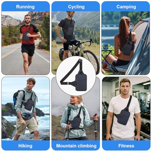 HOTUT Sling Chest Crossbody Bag,Wasserdicht Schultertasche für Herren und Damen,Klein Umhängetasche Leichte Sling Bag für Radfahren, Wandern und Kurztrips (Blau)
