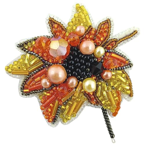 Crystal Art Beadwork kit for Creating Brooch BP-228C Sunflower