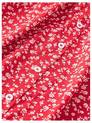 GORGLITTER Women's Plus Size Boho Floral Midi Skirt High Waisted Button A Line Flowy Maxi Skirts4