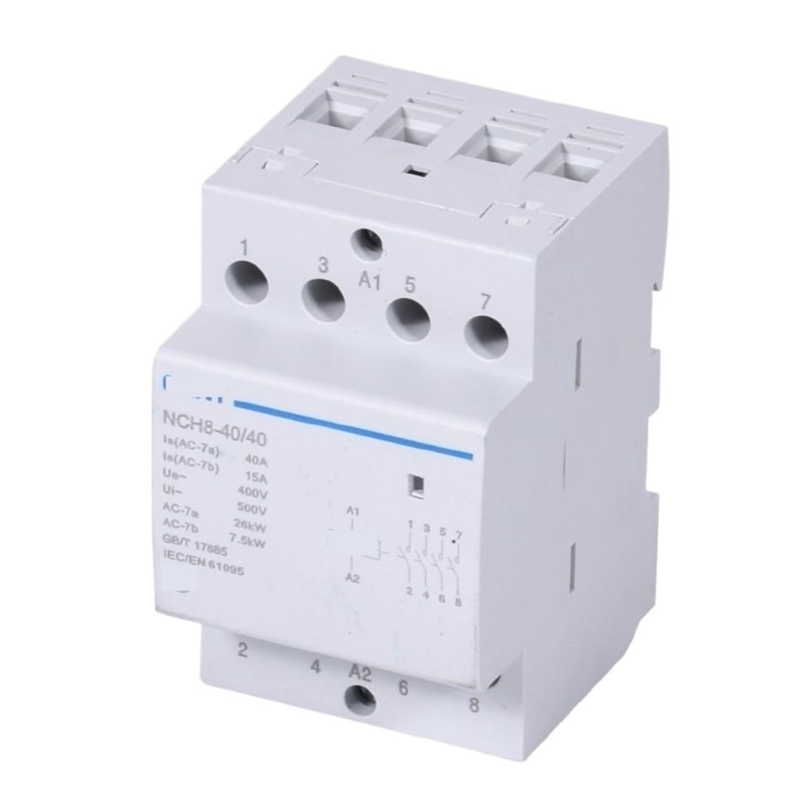 Contacteur CHINT NCH8-40/40 4NO 40A 24V pour installation sur rail DIN