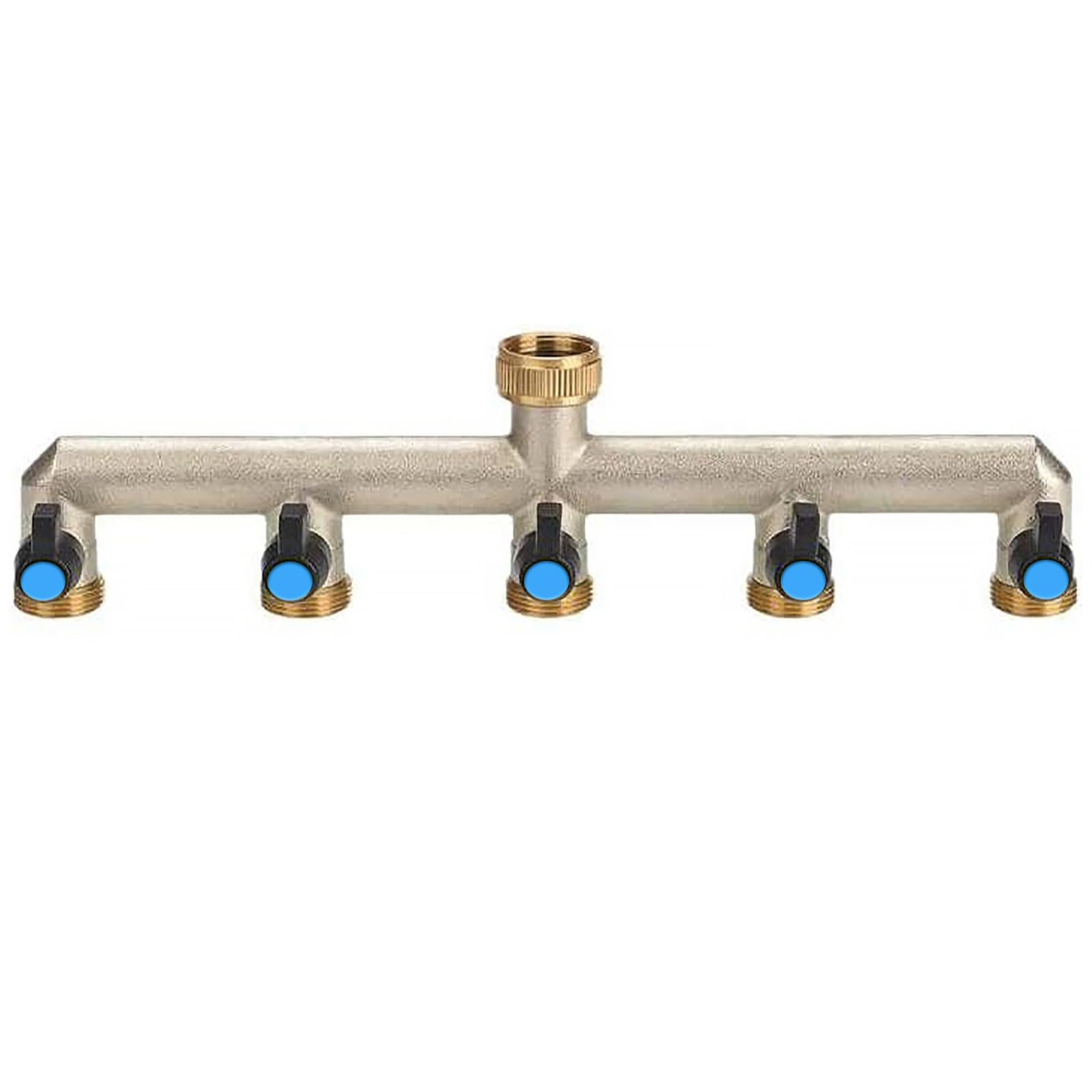 Divisor de grifo de jardín de latón de 5 vías, conector de grifo múltiple, divisor de grifo, divisor de manguera, grifo de 3/4 pulgadas. Adaptador desviador de manguera, conexión de doble grifo, 5