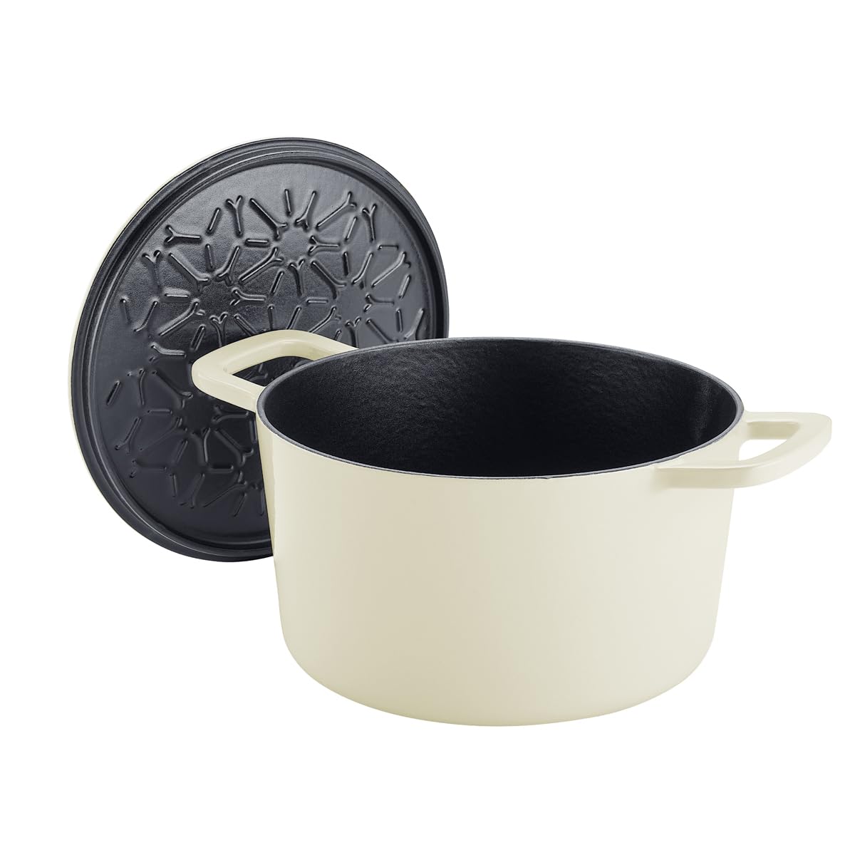 Fissler Collezione Moments, Rostiera in Ghisa Smaltata, Rotonda Diametro 20 cm, Pentola in Ghisa, Funzione Cocotte Aromastar, Compatibile Induzione, Bianco Avorio