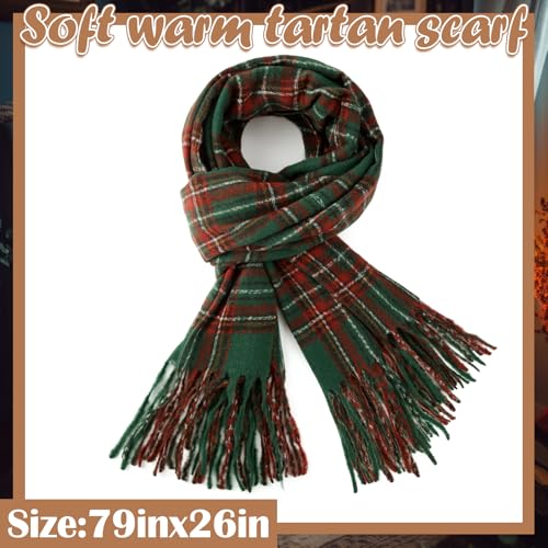 Coume Christmas Plaid Scarf for Women Men Soft Buffalo Plaid Winter Scarf Cashmere Feel Fashion Tartan Gifts2