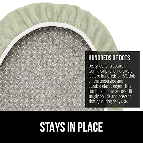 image for GORILLA GRIP Thick Memory Foam Bathroom Toilet Lid Seat Cover, Soft Ve