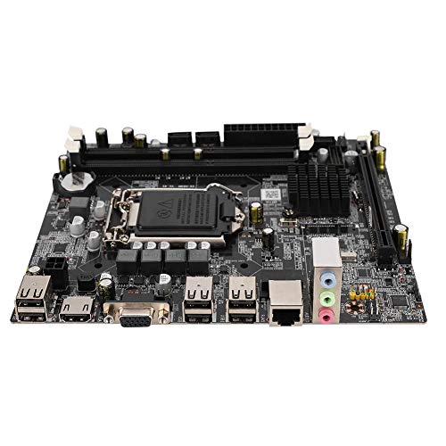 Tangxi Scheda Madre Desktop di Piccole Dimensioni, Slot CPU per LGA1156 DDR3 1333/1066 MHz Memoria Scheda Audio Integrata/Scheda Grafica/Scheda di Rete 3*SATA 4*USB 2.0 Scheda Madre